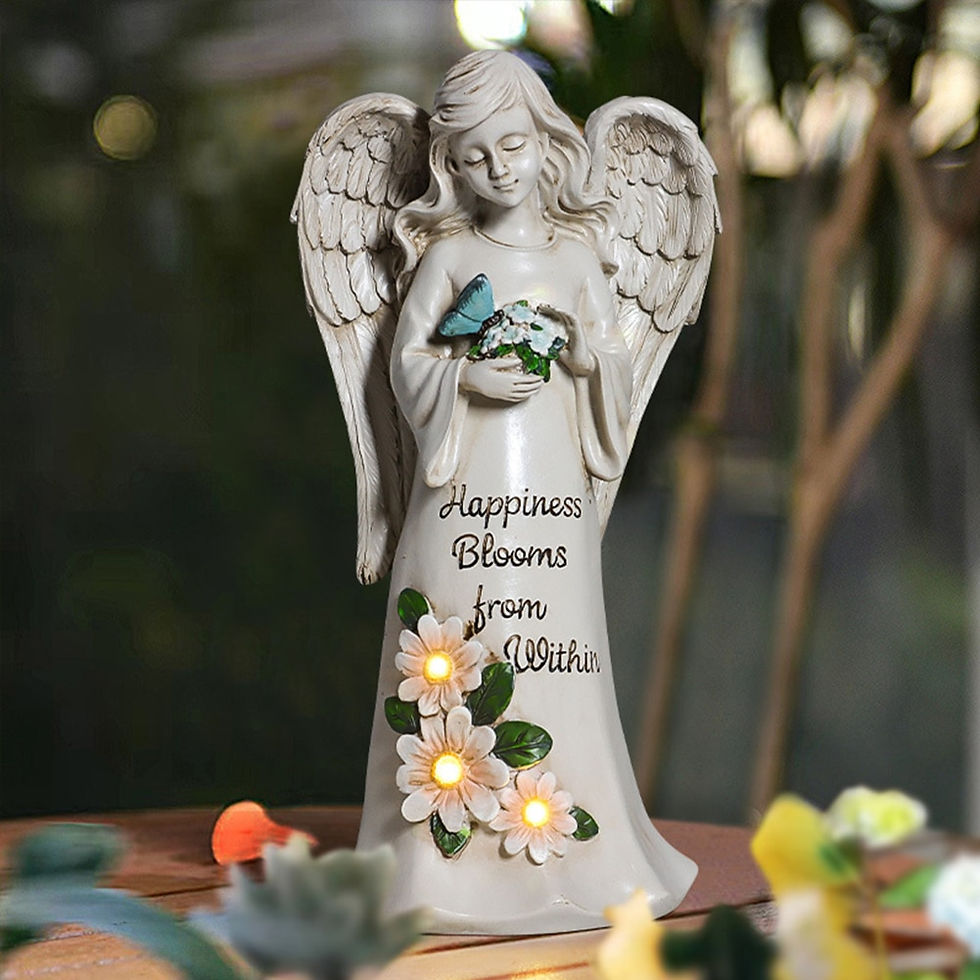 Miniatura: Solar Angel Girl Statue Exquisite Flower Fairy Craft Ornament Prayer Angel Shap
