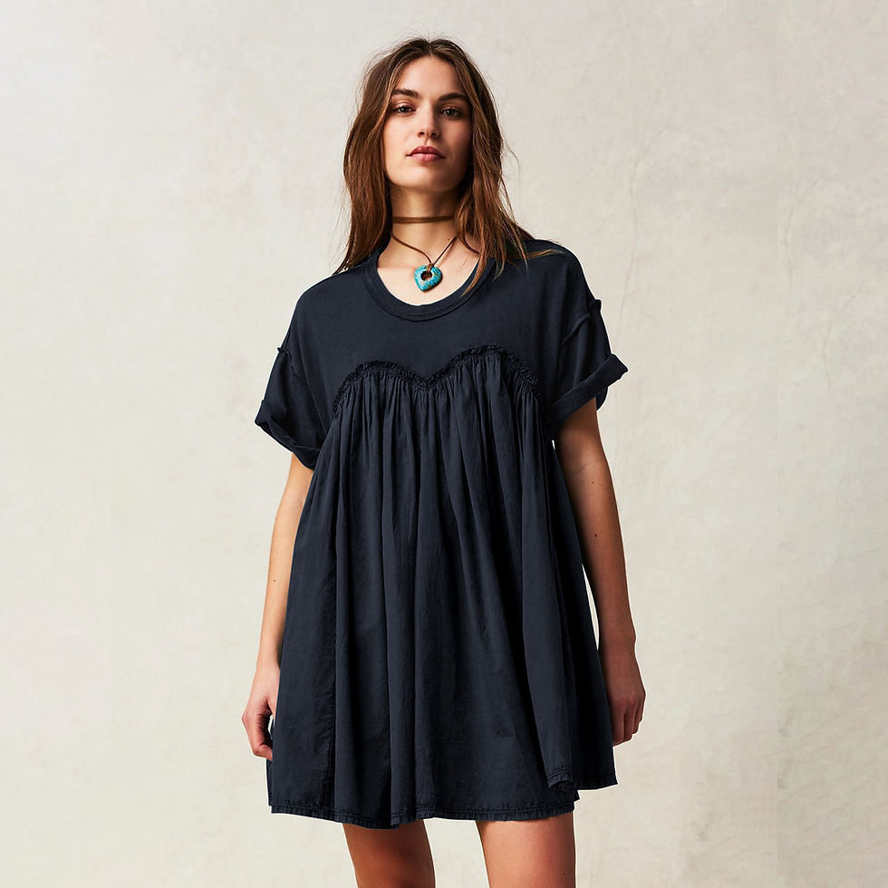 Thumbnail: Lotus Leaf Short Skirt High Waist Spring And Summer New Casual Short Sleeve Rou