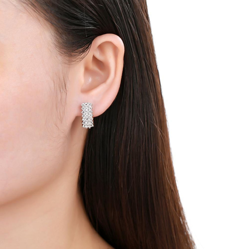 Thumbnail: GEM'S BALLET January Birthstone Garnet EarringsFor Women Round Black Garnet Gem