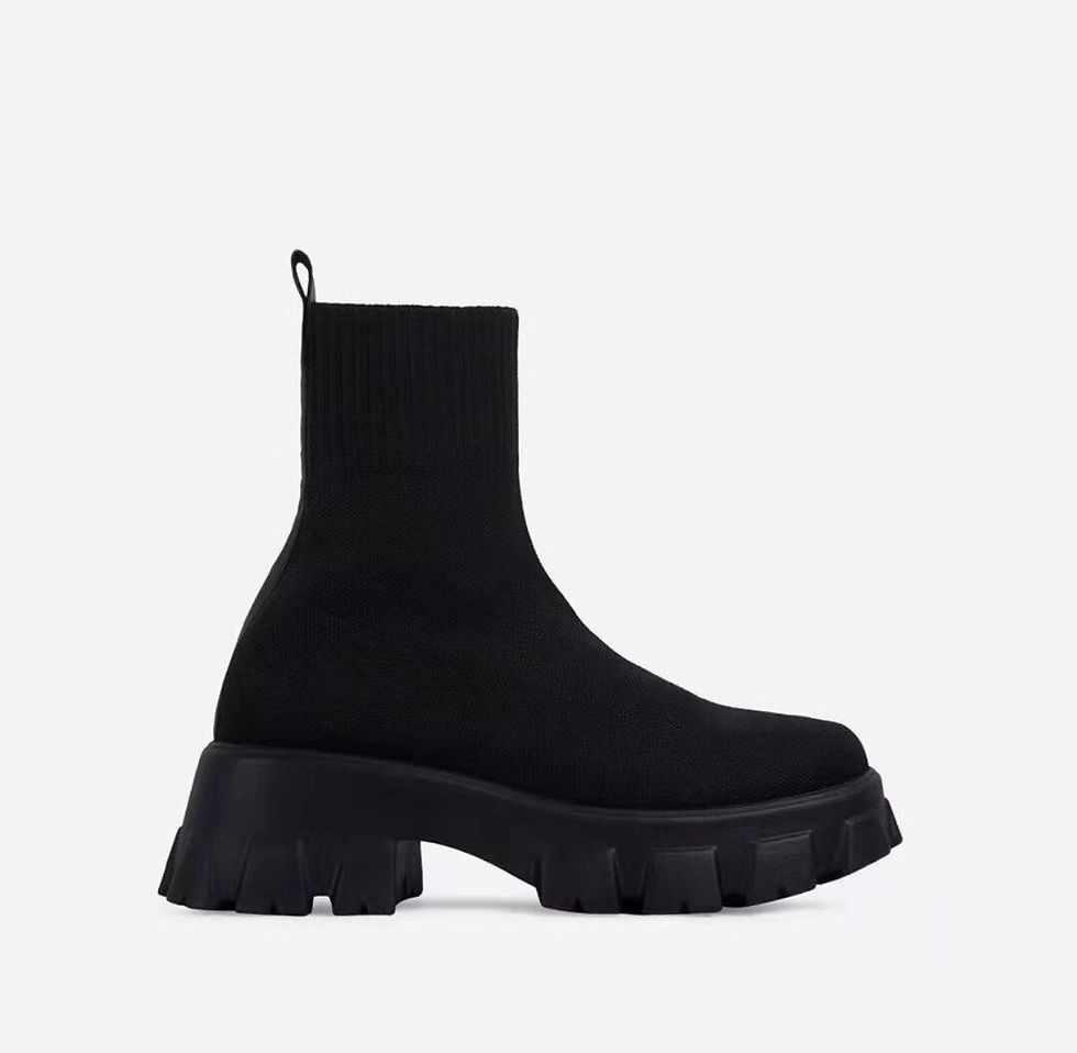 Pikkukuva: 2023 Autumn Winter Couple Shoes Women Thick-Soled Casual Large Size Red Knitted