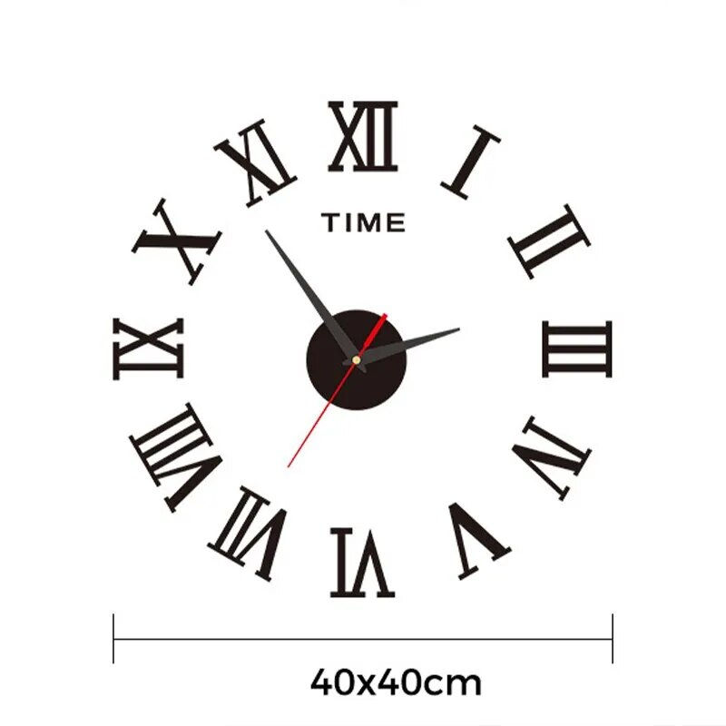 Thumbnail: 3D Acrylic Digital Wall Clock Roman Numerals Design Mirror Wall Clock Fashion L