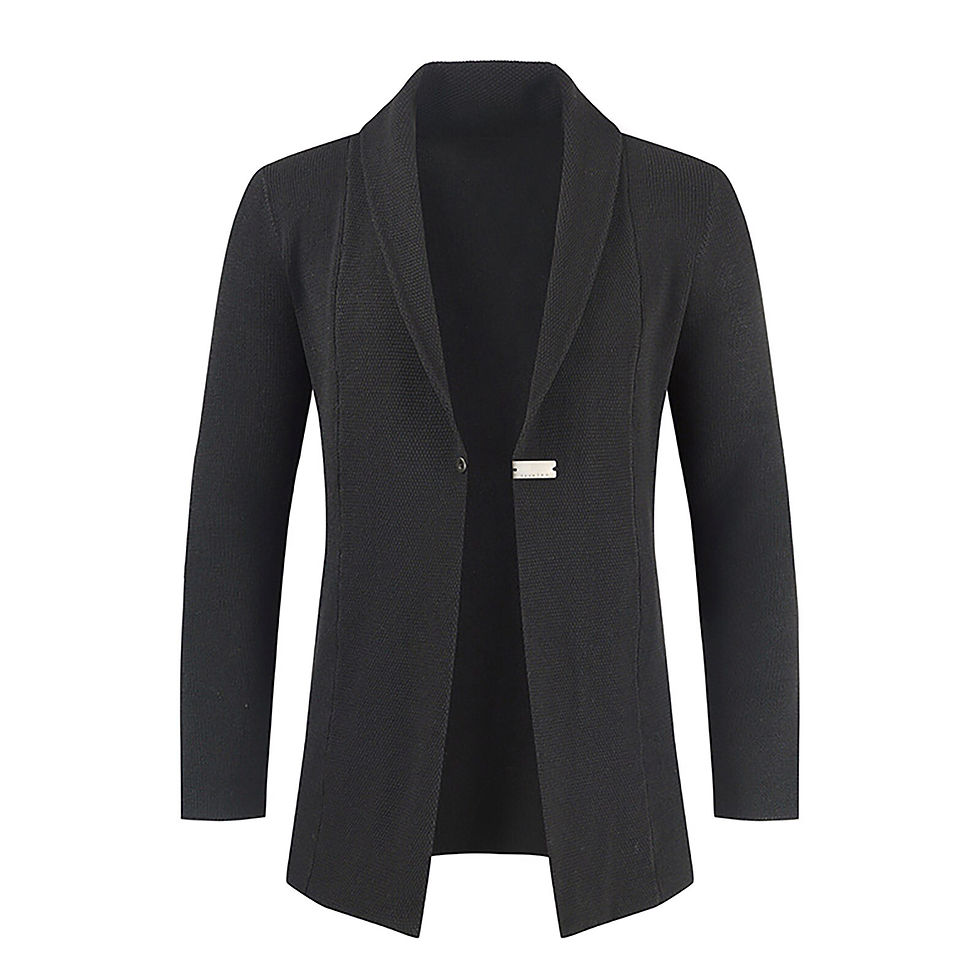 Thumbnail: Fashion Men's Autumn Winter Casual Solid Colors Long Sleeve Business