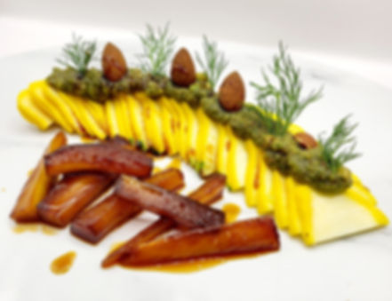 Squash and almond chimichurri prepared by Le Private Chef Sydney