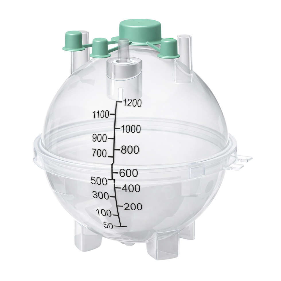 Sustainable medical suction canister with volume markings