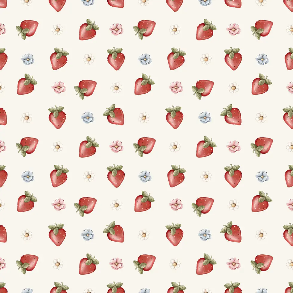 Tricoline Mini Moranguinhos - Col.Frutas Vermelhas (FRU005) - 0,50x1,50m