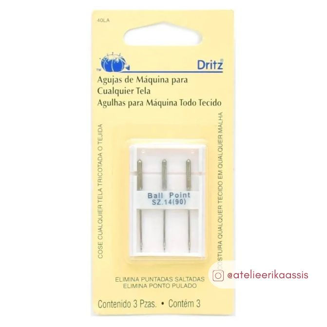 Agulhas para Máquina com Ponta Bola - N°14 - Dritz
