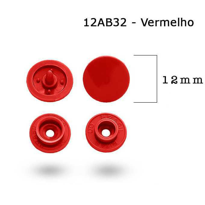 Botão Rita Nº 12 - Vermelho - Pacote com 10 unidades