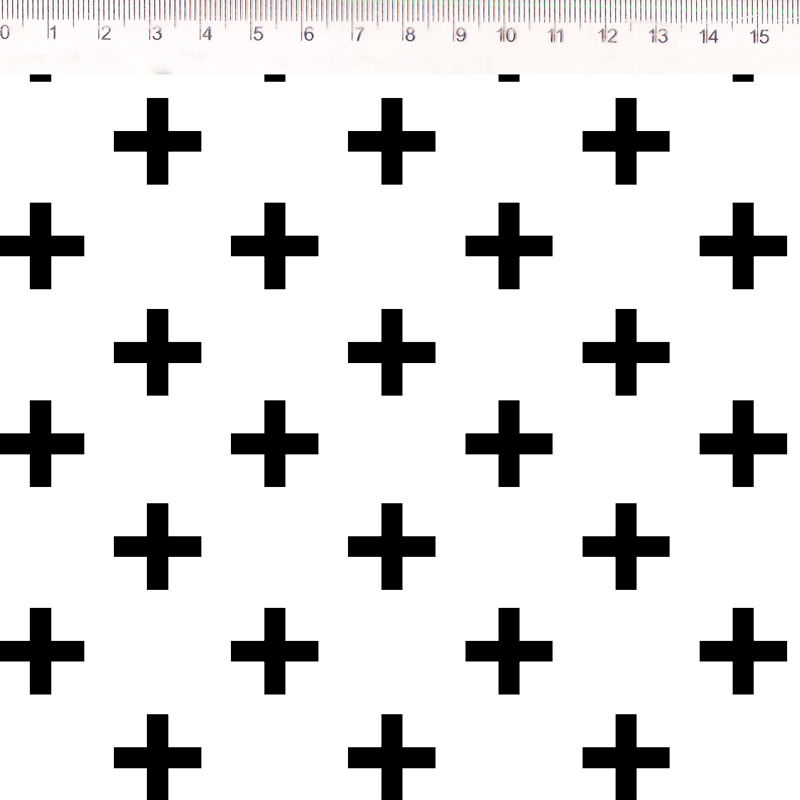 Tricoline Cross Preto - Coleção Monochrome - 0,50x1,50m