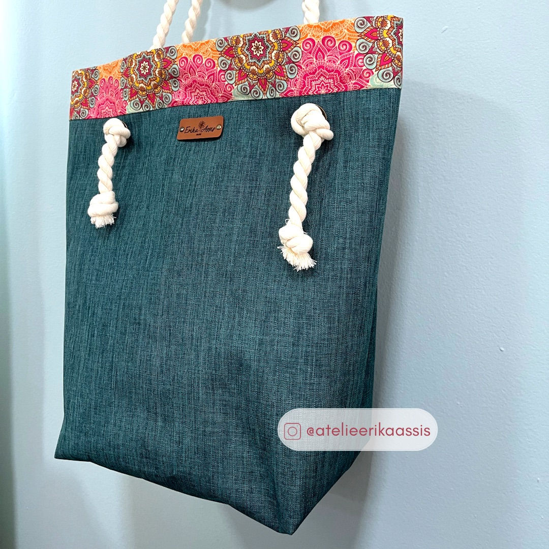 Bolsa Praia Linho Sintético Verde