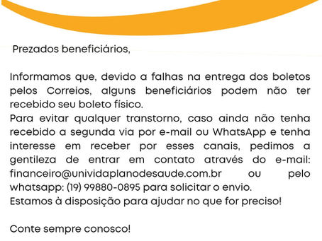 COMUNICADO - BOLETOS 