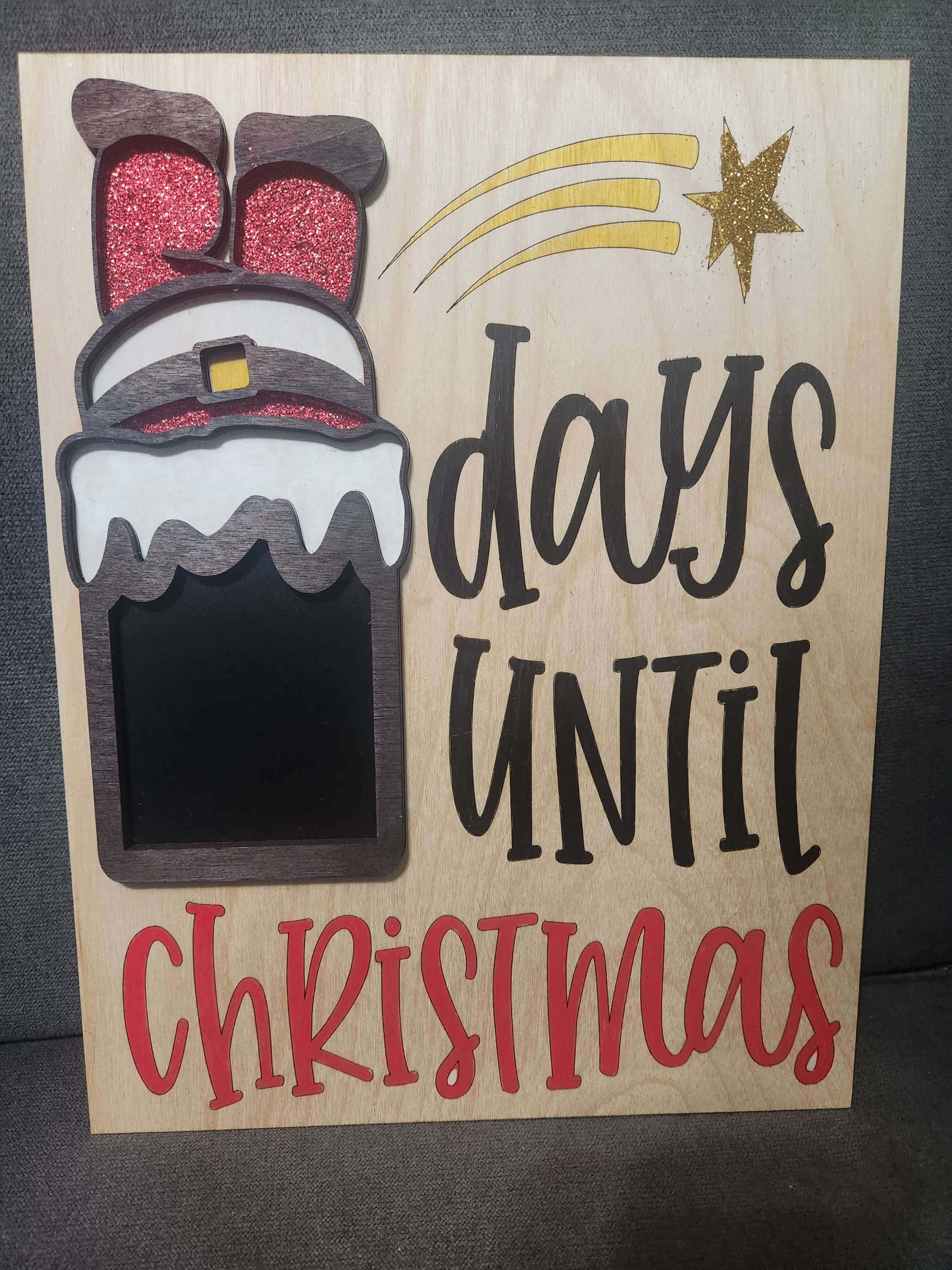 Santa Countdown Calendar with Chalk