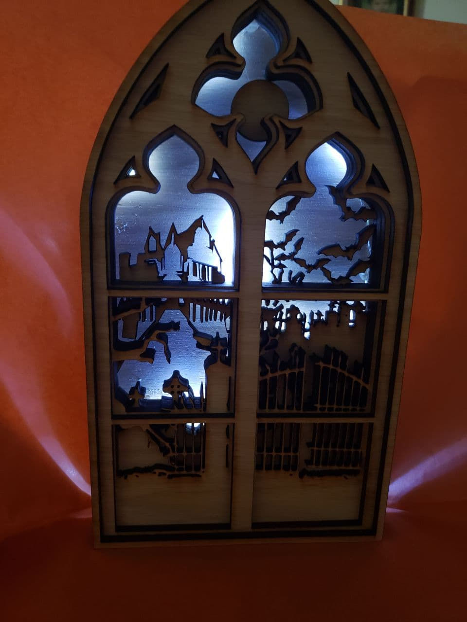 Thumbnail: Halloween House Window with Lights