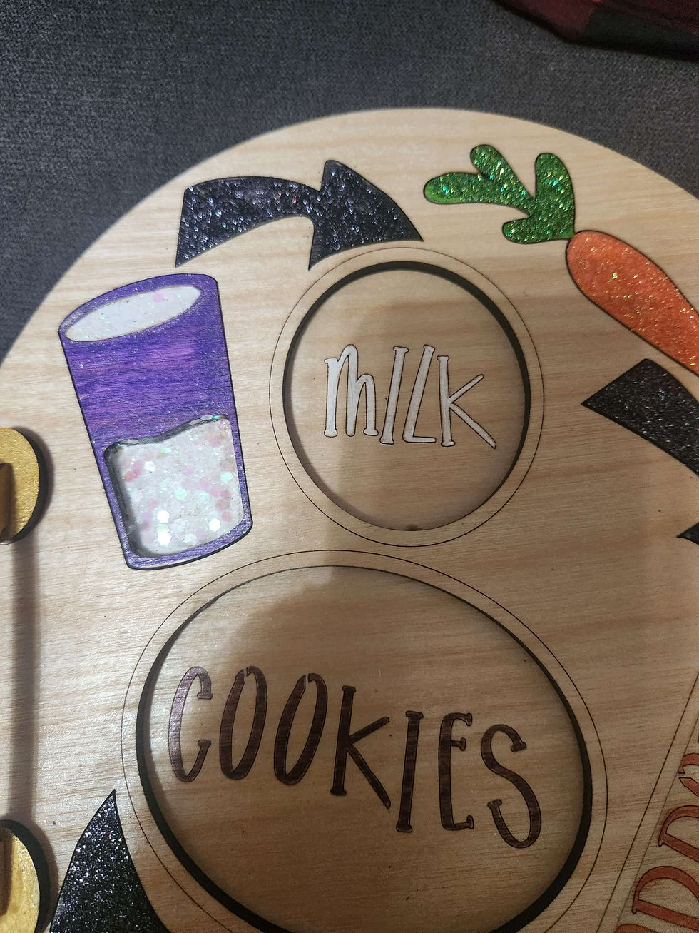Thumbnail: Santa Milk and Cookies Wooden Tray