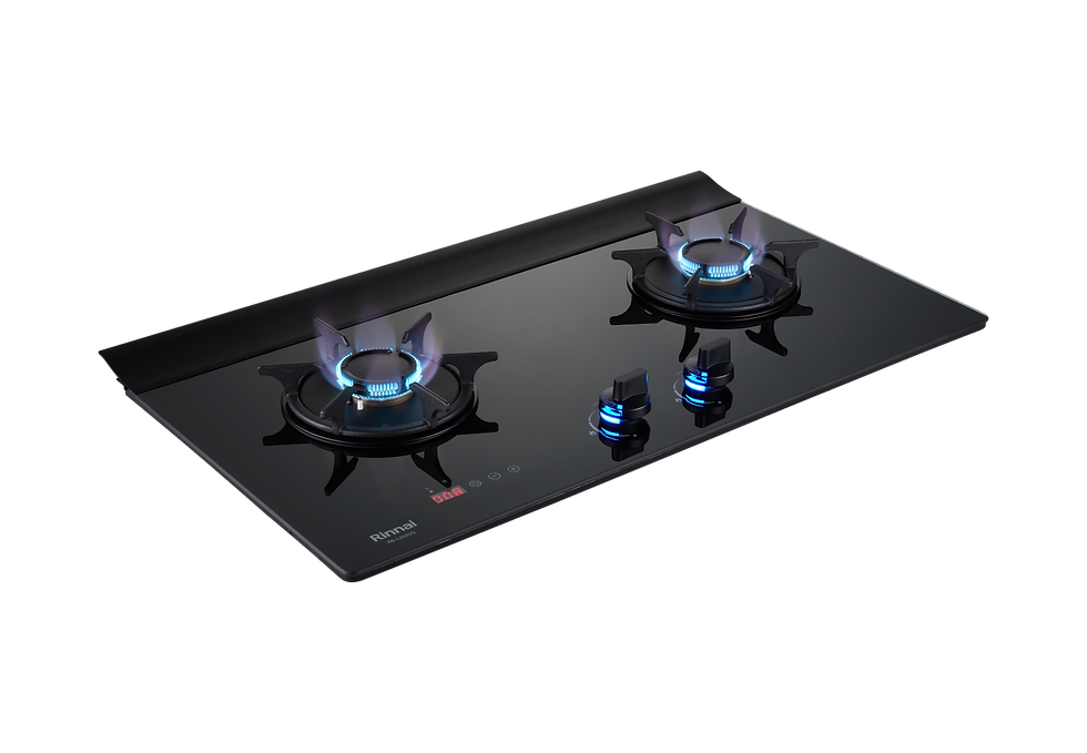 縮圖：Rinnai | 檯面式彩焱玻璃雙口爐 | RB-L2620G(B)