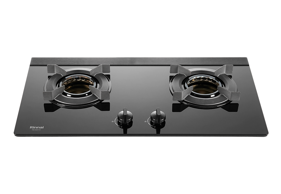 Rinnai | 檯面式內焰玻璃雙口爐 | RB-N2611G(B)