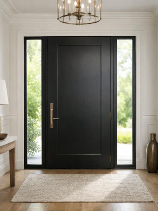 Sidelite window installed beside a front door allowing additional natural light