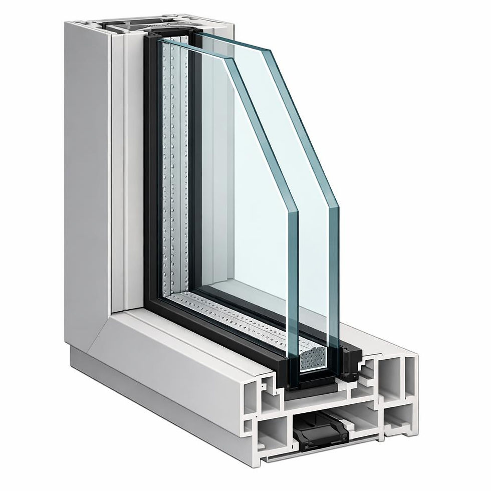 Double-pane window cutout showing two layers of glass designed to improve insulation and energy efficiency