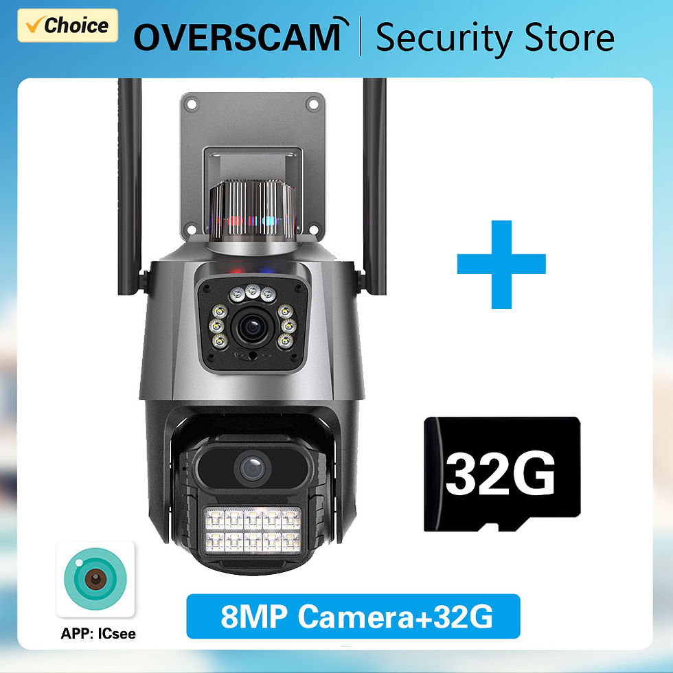 Thumbnail: Dual Lens PTZ 8MP 4K Outdoor Wifi Camera with Anti-theft Siren Alarm Speed Dome 