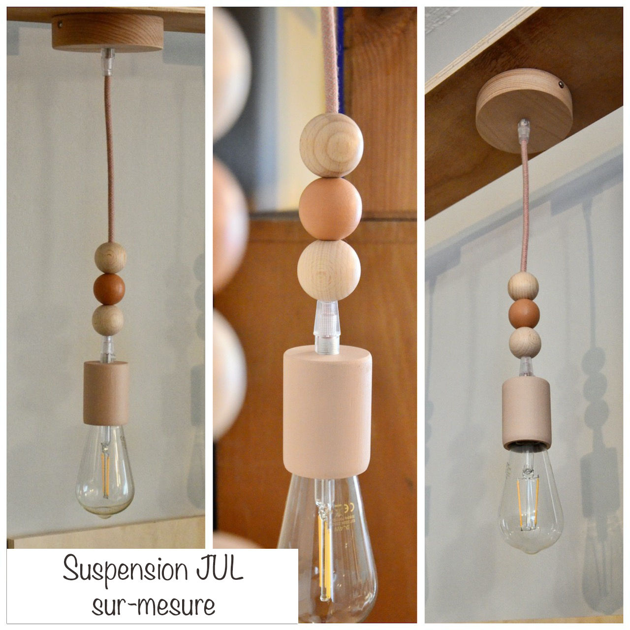 Suspension bois JUL sur-mesure