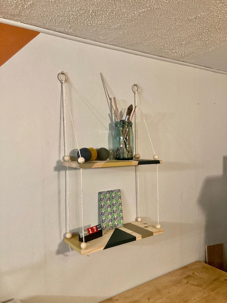 Miniature : Etagere corde TIE bronze jaune vert
