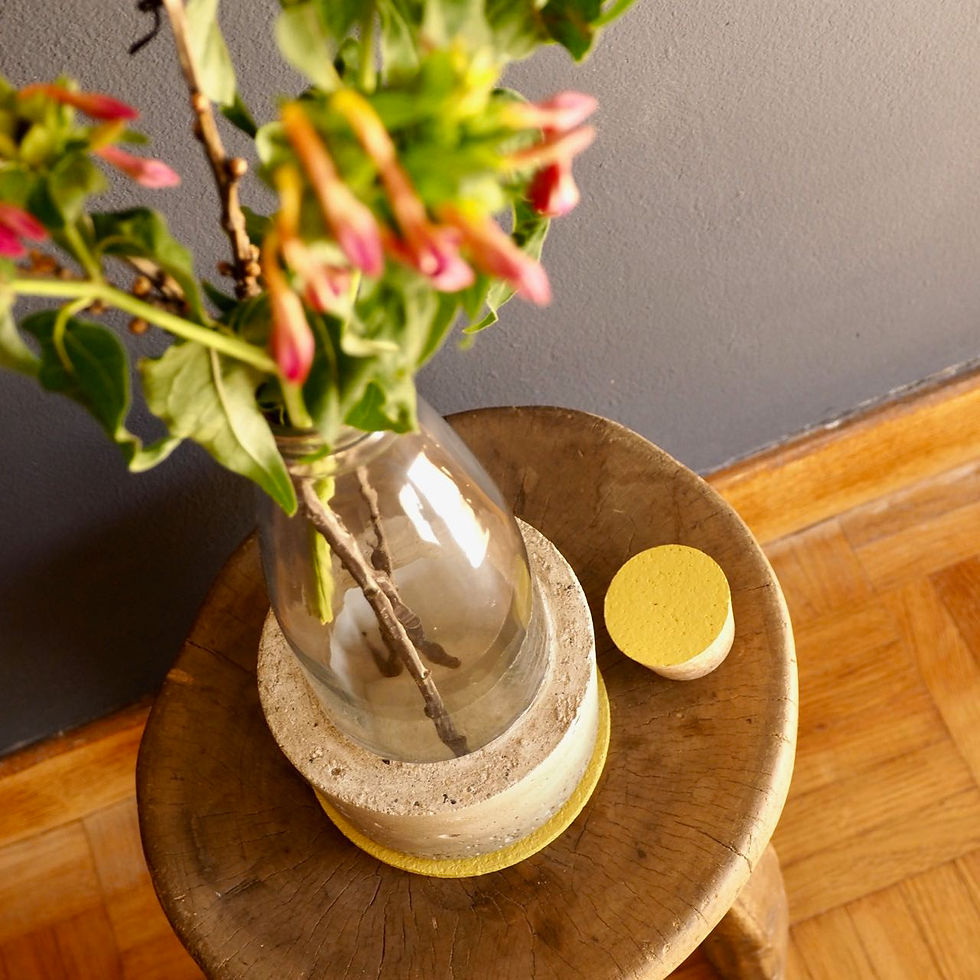 Miniature : Vase LYS gris/jaune céleri