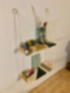 Etagere corde TIE bronze jaune vert