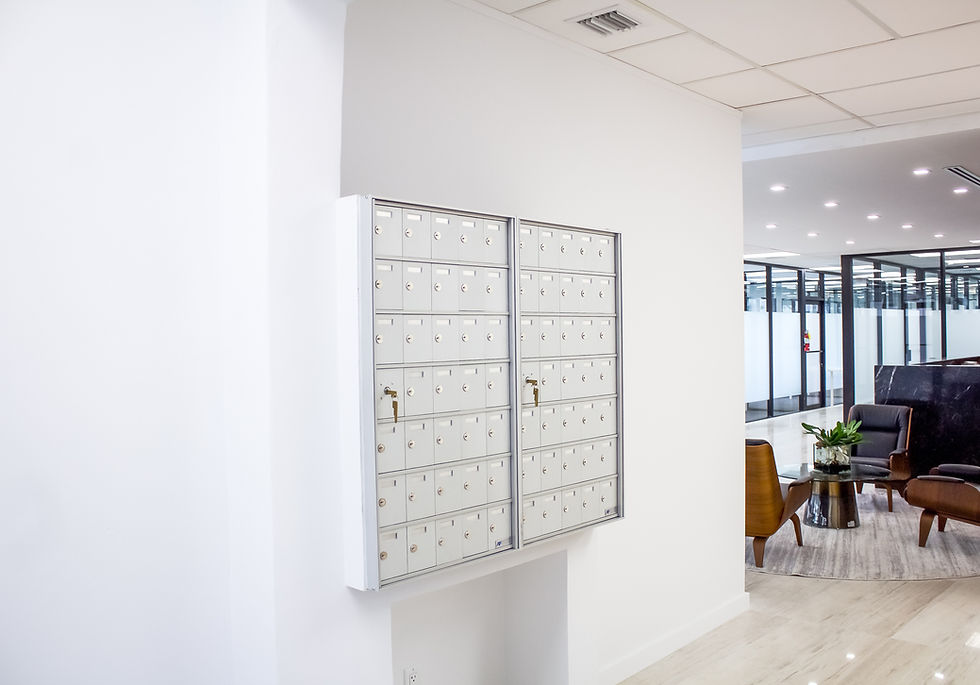 Mailboxes mounted on a wall 221 Building