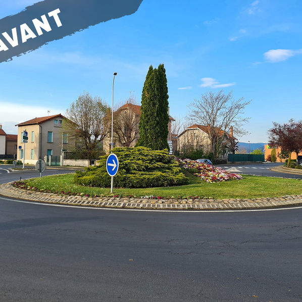 Rond-point de Brioude avant les travaux de paysagisme réalisés par David Bergougnoux.
