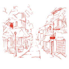 Illustré rue de voisinage,