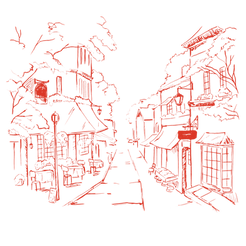 Illustrated neighbouhood Straße