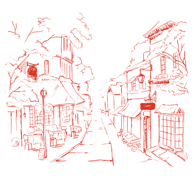 Illustré rue de voisinage,