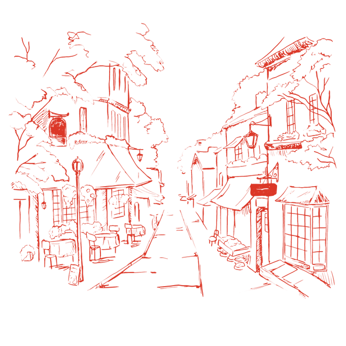 Illustré rue de voisinage,