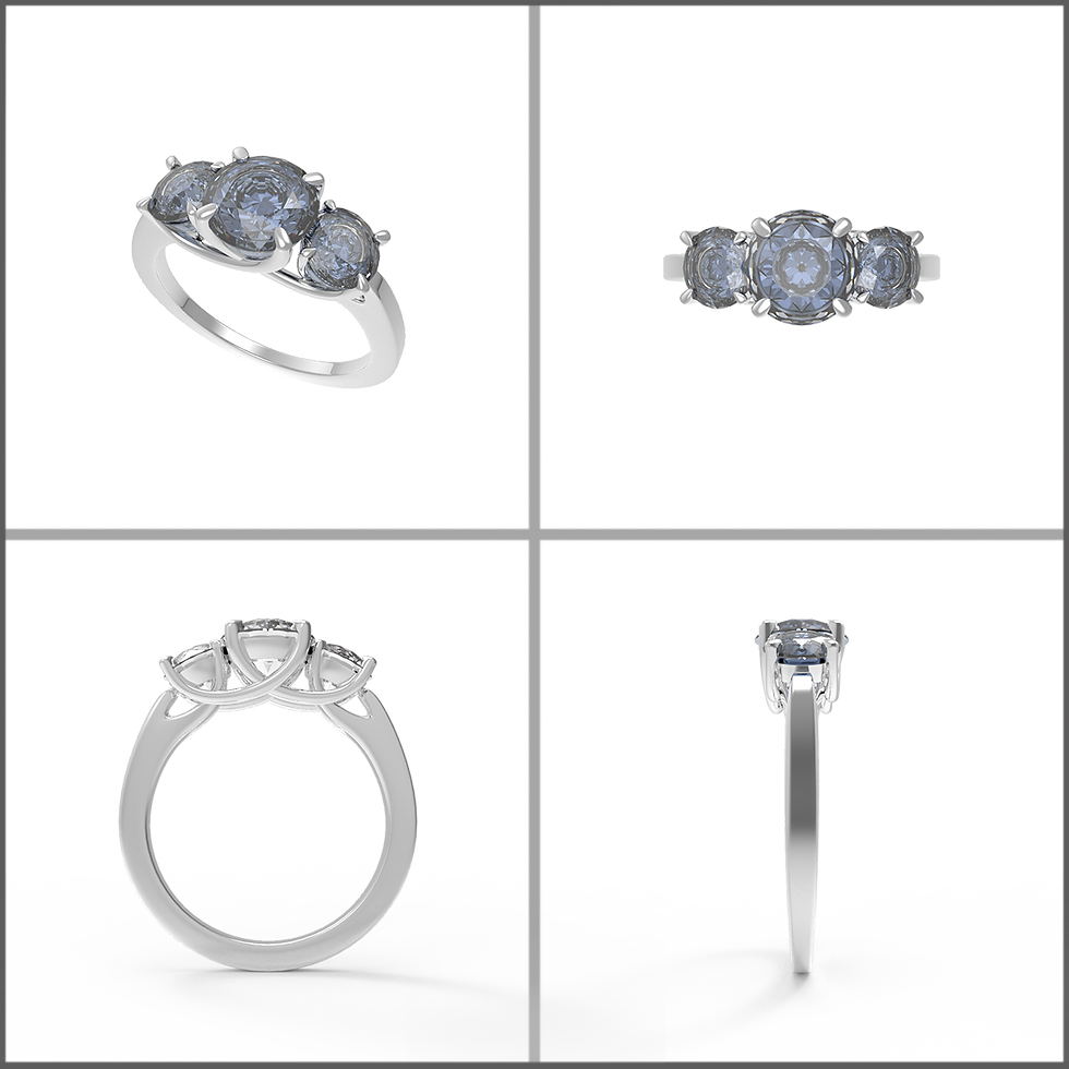 Three Stone Trellis Ring