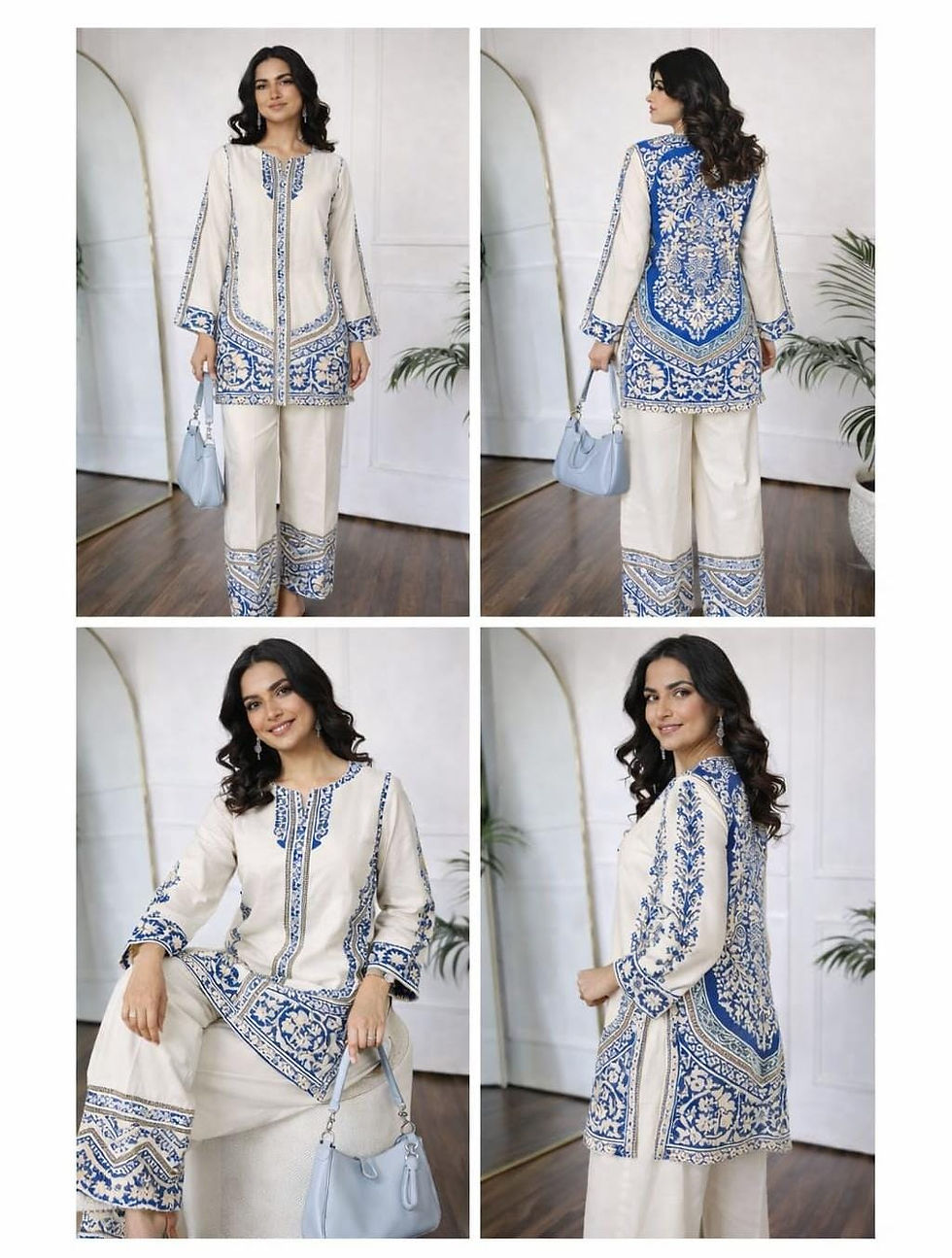Thumbnail: The Royal Indigo & Ivory Mughal Co-Ord Set