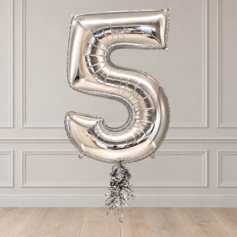 Thumbnail: Silver Foil Number Balloon (0-9) 40"