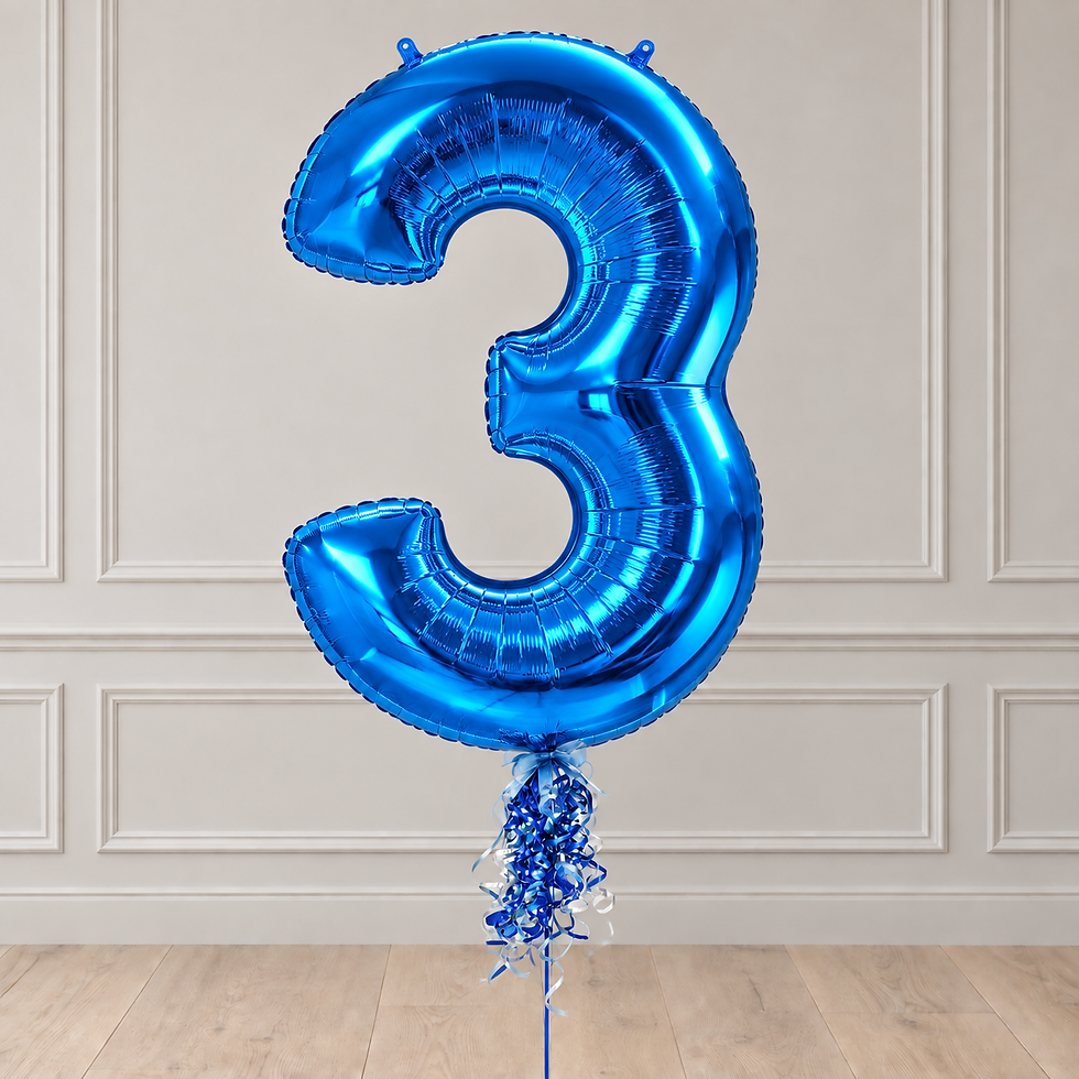 Thumbnail: Bright Blue Foil Number Balloons (0-9) 40"
