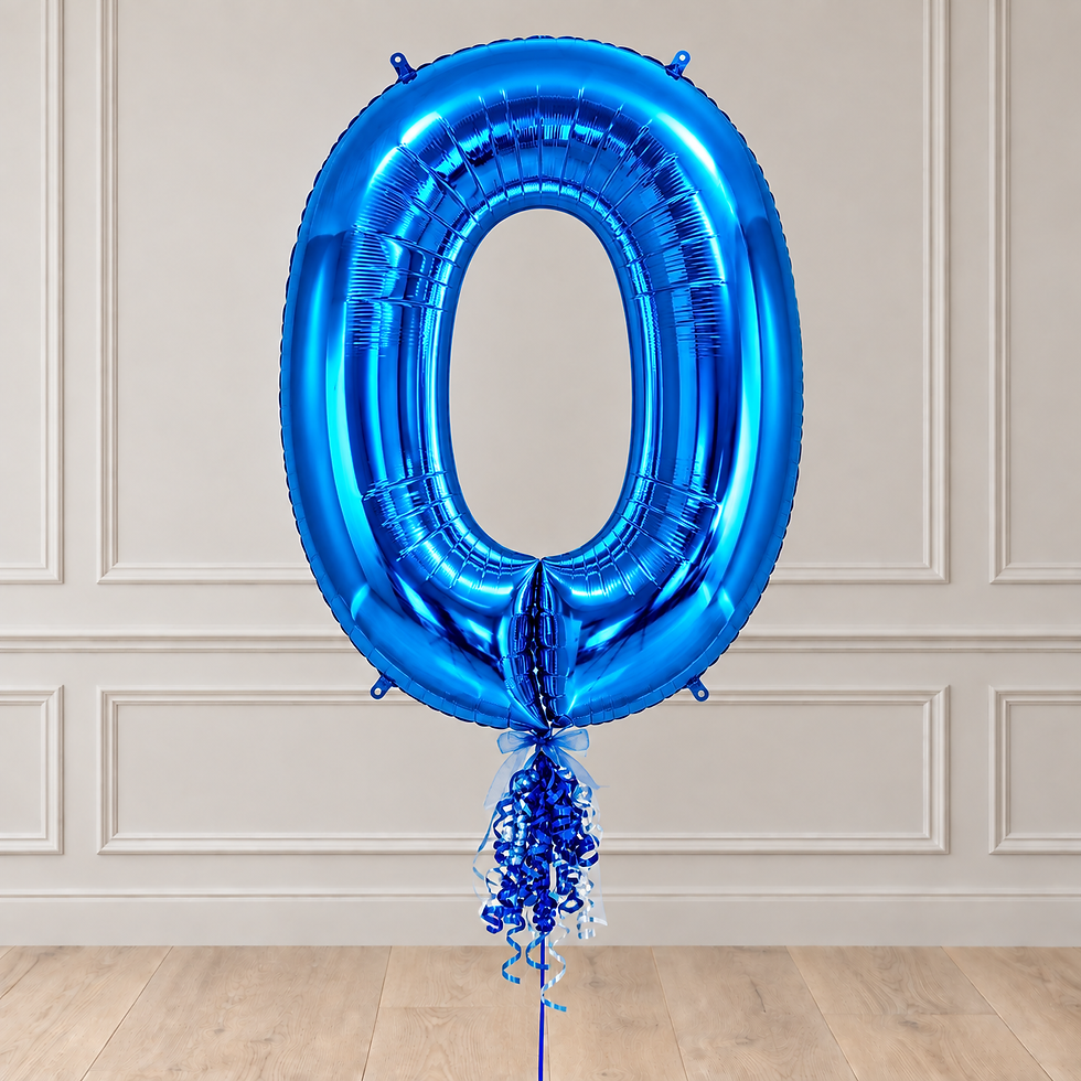 Thumbnail: Bright Blue Foil Number Balloons (0-9) 40"