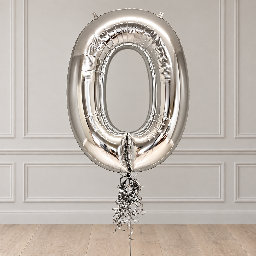 Thumbnail: Silver Foil Number Balloon (0-9) 40"