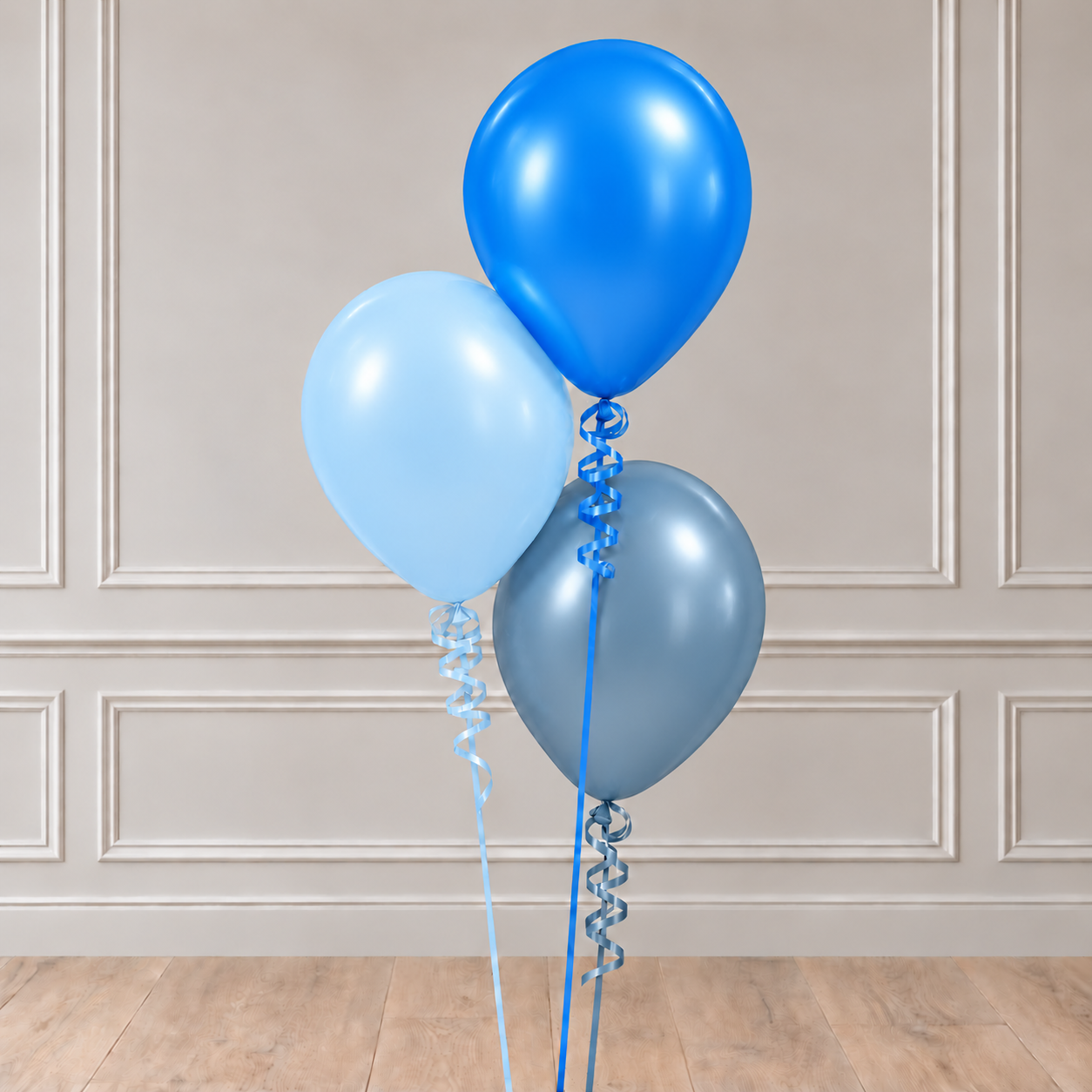 3 Latex Balloon Bouquet (Pale Blue)