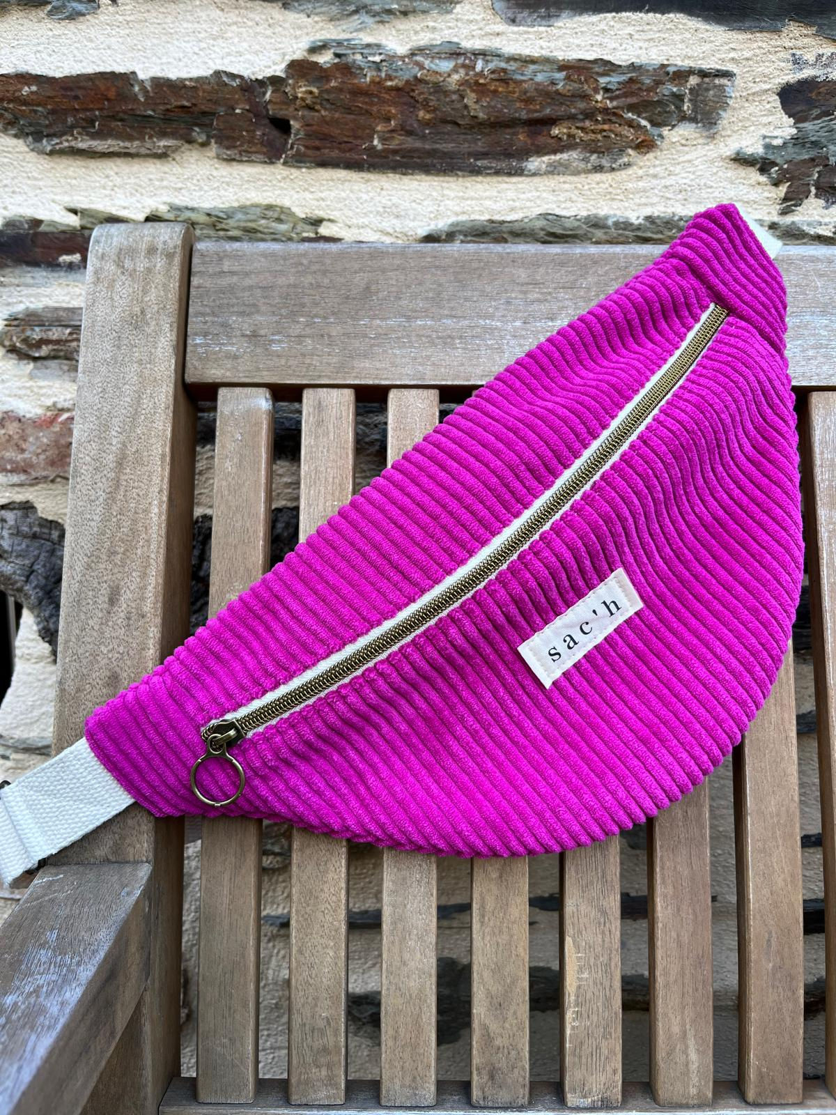 Sac banane velours côtelé - Rose fushia - SERVANE