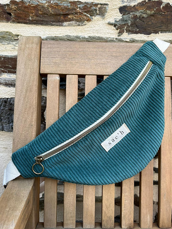 Sac Banane Velours Côtelé Réglable – Sacoche Taille Unisexe Vert, Sac à Bandoulière Tendance Pour Sport & Loisirs