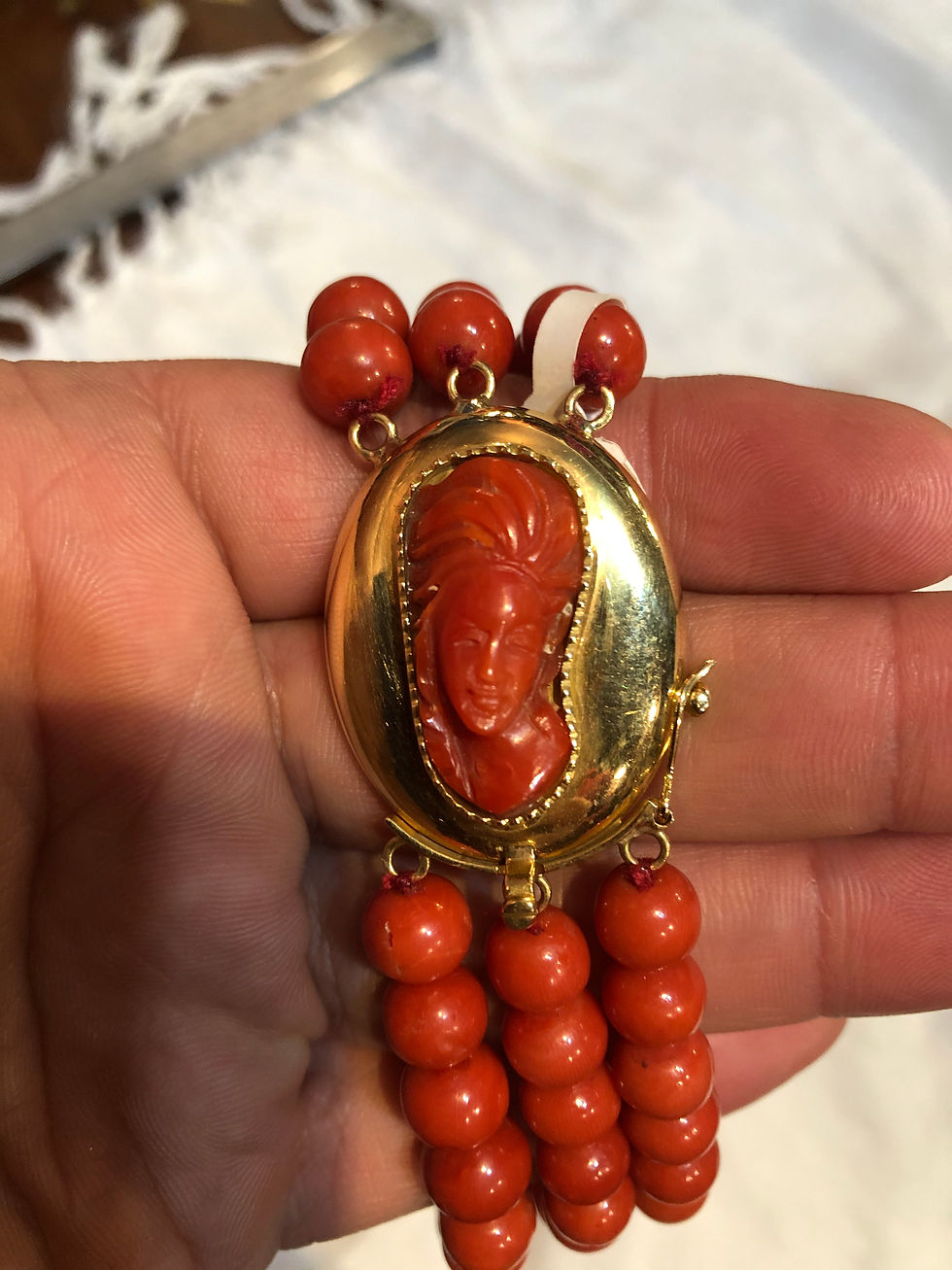 Thumbnail: Antique coral necklace 243.8 Gram