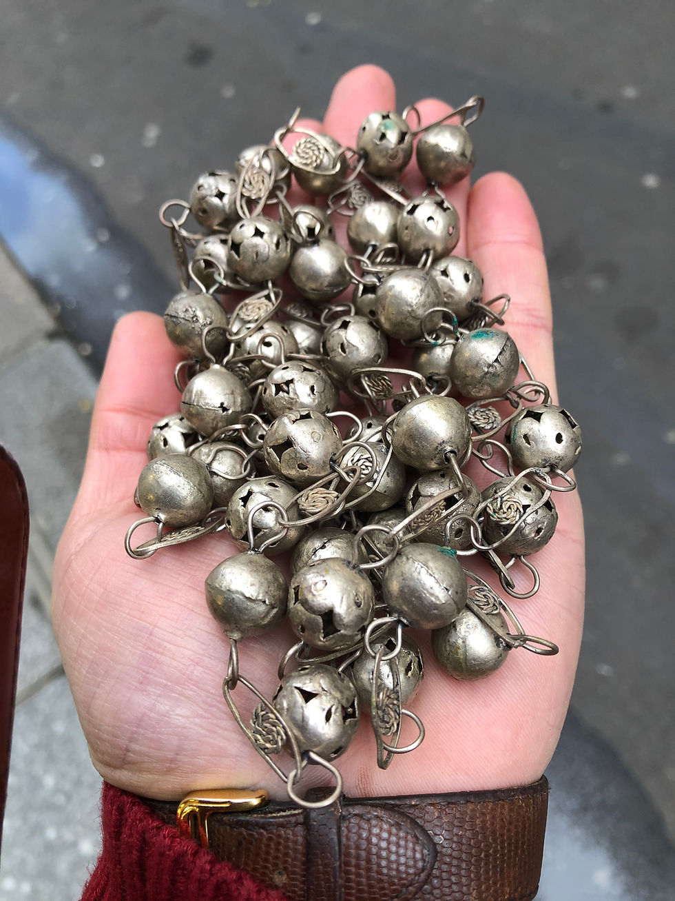 Thumbnail: Antique Indian Old silver beads necklace 85.6 Gram