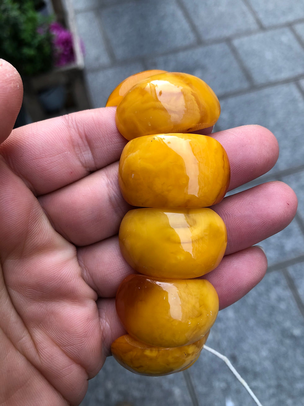 Thumbnail: Butterscotch amber bracelet 43.5 Gram