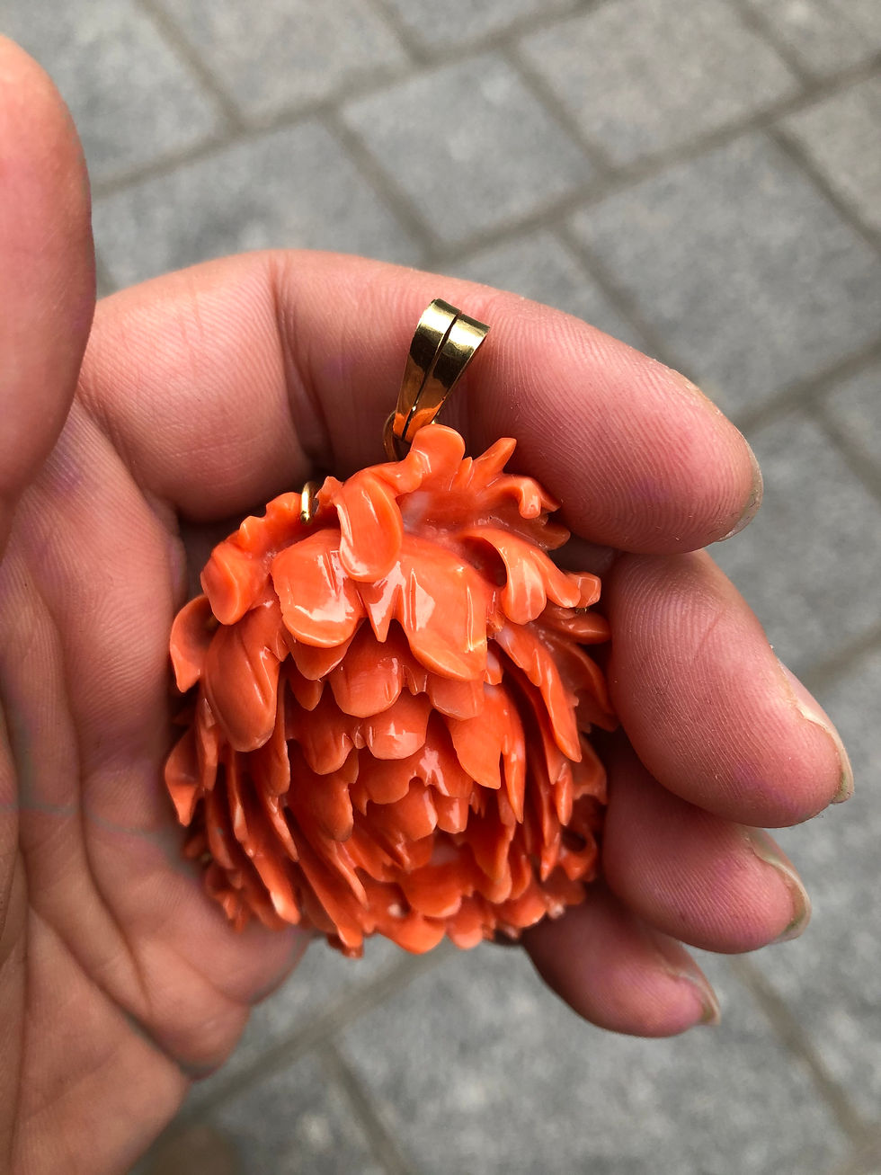 Thumbnail: antique italienne coral pendant 14 kt gold 38.47 Gram