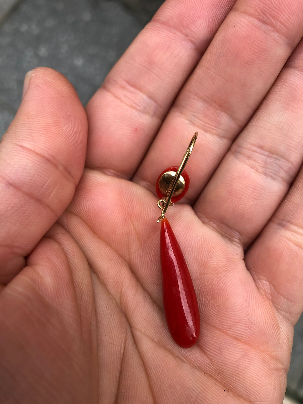 Thumbnail: Beautiful Italian Coral Gold earnings 5.8 Gram