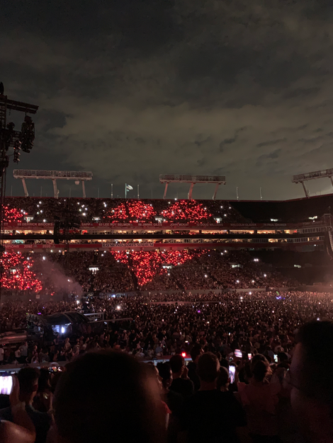 Heart shaped red lights