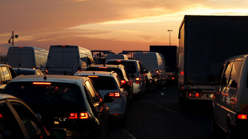 Gridlocked motorway symbolising organisational busyness without movement.