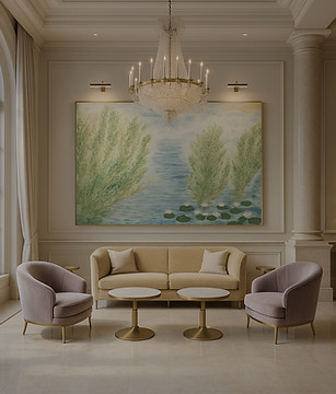 Hotel setup with Original Art by IrynaM