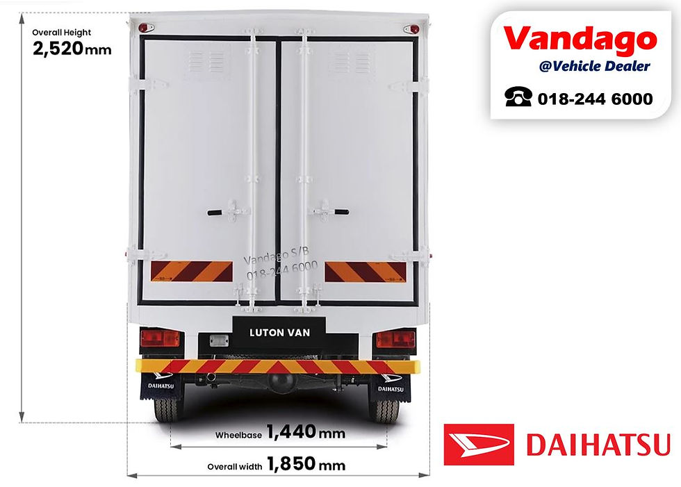 New Daihatsu Lorry Box Luton Dimension
